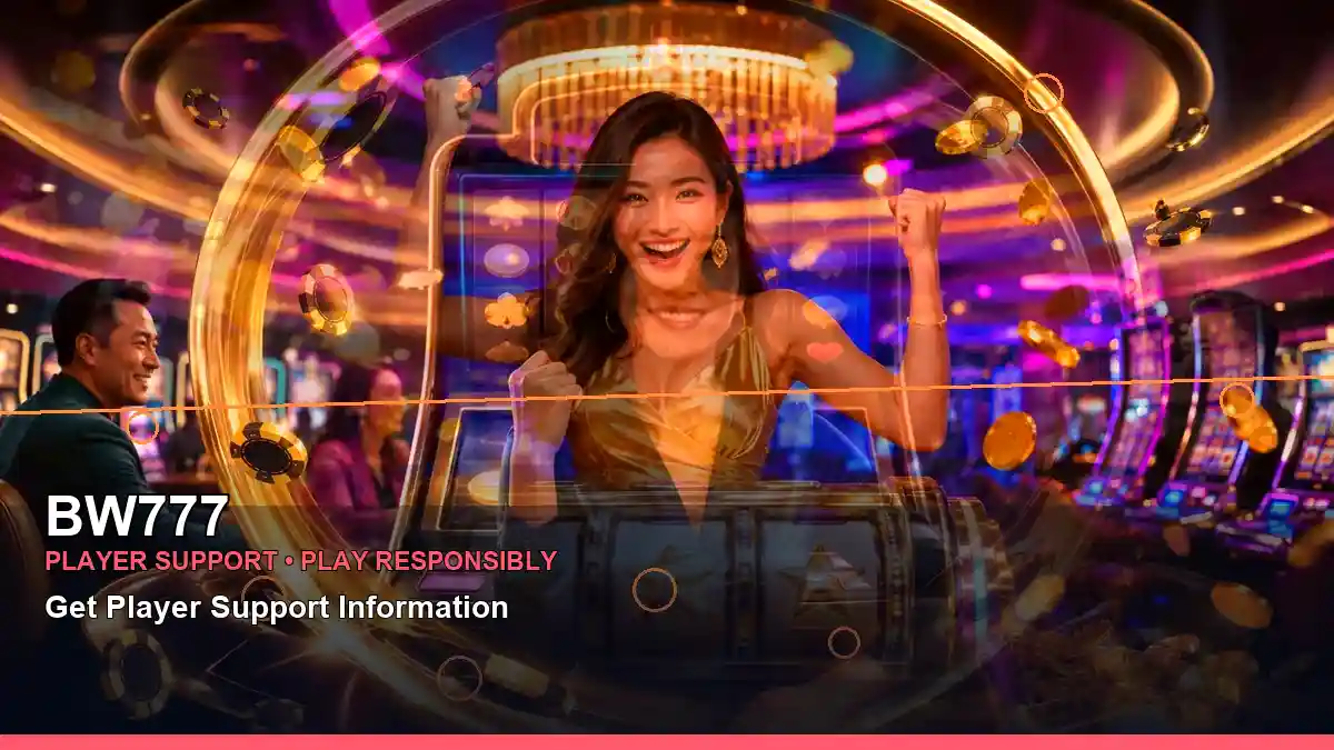 BW777 casino cashback rewards featuring an adult Filipina casino host with a centered composition