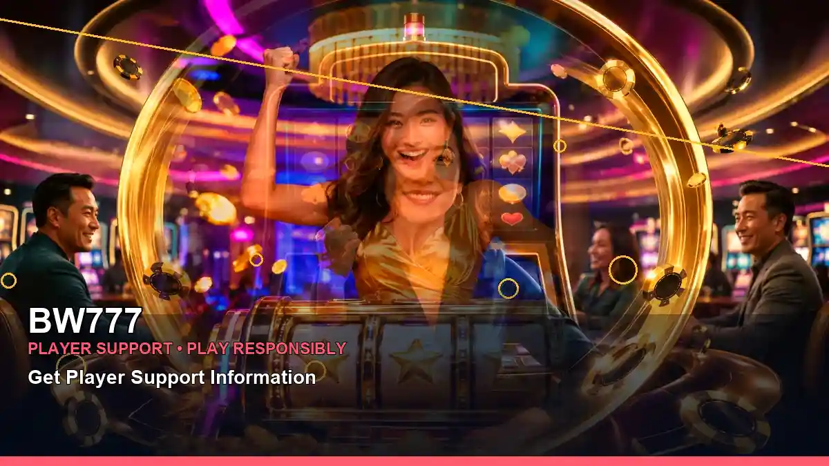 BW777 gold jackpot slot games featuring an adult Filipina casino host with a centered composition