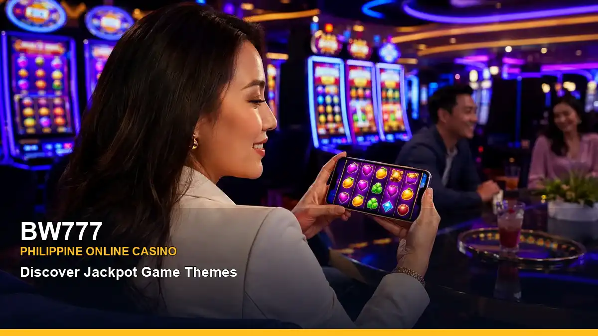 BW777 play mobile casino games featuring an adult Filipina casino host with a celebratory composition — view 2