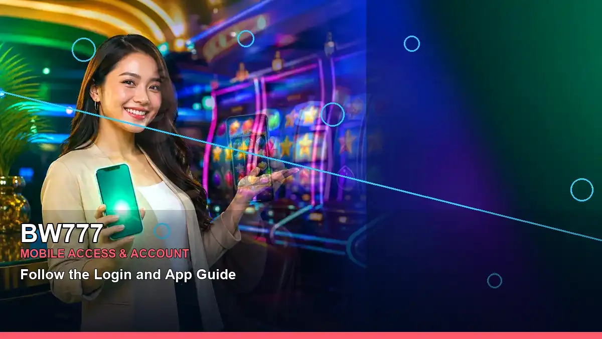 BW777 duo online slot games featuring an adult Filipina casino host with a left close-up composition